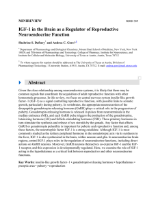 IGF-1 in the Brain as a Regulator of Reproductive