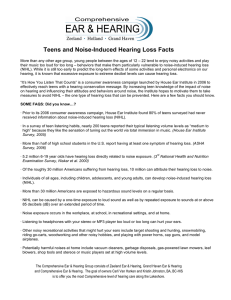 Teens and Noise Induced Hearing Loss