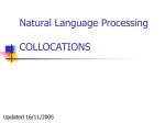 Natural Language Processing COLLOCATIONS