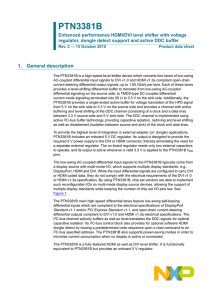 PTN3381B Enhanced performance HDMI/DVI level shifter with