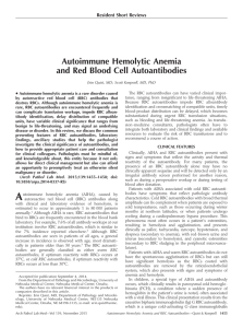 Autoimmune Hemolytic Anemia and Red Blood Cell Autoantibodies