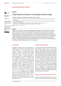 The growing role of methane in anthropogenic climate change