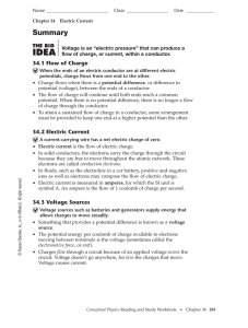 Ch 34 Electric Current Summary