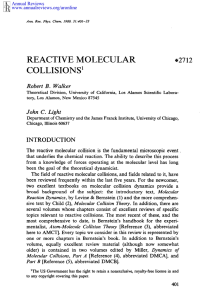 reactive molecular collisions