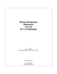 Design Standards Ordinance for the City of Hernando June 17, 2003