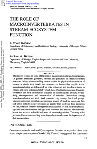 The Role of Macroinvertebrates in Stream Ecosystem Function