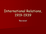 International Relations, 1919-1939