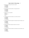 Study Guide for Meteorology – 1 What is the science dealing with