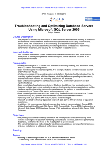 Troubleshooting and Optimizing Database Servers Using Microsoft