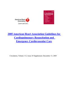 2005 American Heart Association Guidelines for Cardiopulmonary