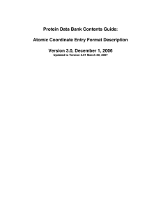 Protein Data Bank Contents Guide: Atomic Coordinate Entry