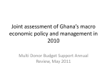 MDBS joint assessment of Ghana`s macro economic management in