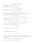 FORMULA SHEET for- SMAM 319 1. Complement Rule: For any