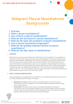 Malignant Pleural Mesothelioma Backgrounder