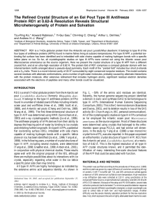 The Refined Crystal Structure of an Eel Pout Type III