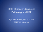 Role of Speech-Language Pathology and RRP