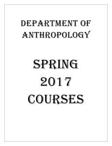 DEPARTMENT OF ANTHROPOLOGY