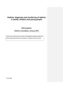 Asthma - diagnosis and monitoring