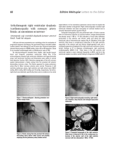 Arrhythmogenic right ventricular dysplasia /cardiomyopathy with
