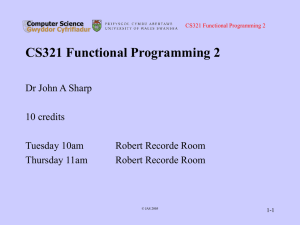 CS321 Functional Programming 2
