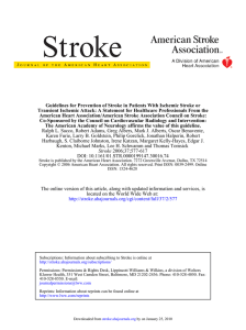 Guidelines for Prevention of Stroke in Patients With Ischemic Stroke