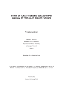 Forms of human chorionic gonadotropin in serum of