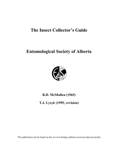 The Insect Collector`s Guide Entomological Society of Alberta