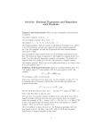 Activity: Rational Exponents and Equations with Radicals