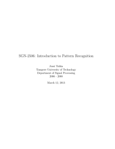 SGN-2506: Introduction to Pattern Recognition