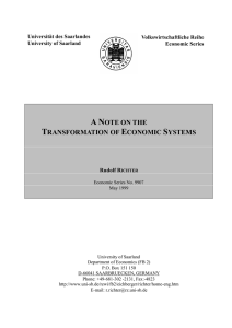A NOTE ON THE TRANSFORMATION OF ECONOMIC SYSTEMS