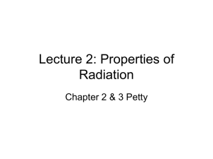 Lecture 2: Properties of Radiation - Department of Meteorology and
