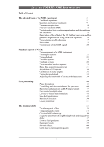 lecture course: nmr spectroscopy - UZH
