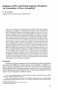 Estimates of DNA and Protein Sequence Divergence: An