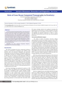 Role of Cone Beam Computed Tomography in Dentistry