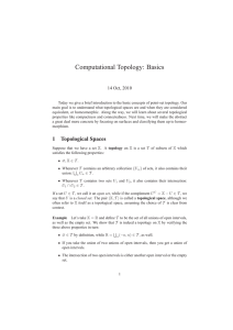 Computational Topology: Basics