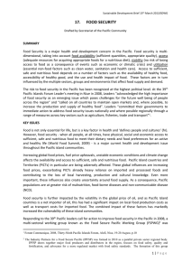 Food Security SDWG Brief - Pacific Islands Forum Secretariat