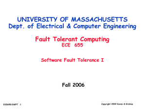 Part14: Software fault Tolerance I
