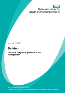 NICE clinical guideline 103 – Delirium