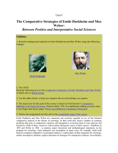 The Comparative Strategies of Emile Durkheim and Max Weber