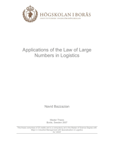 Applications of the Law of Large Numbers in Logistics