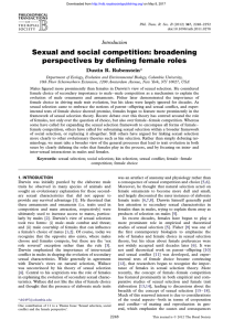 Sexual and social competition: broadening perspectives by defining
