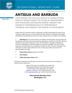 Antigua and Barbuda: Staff Report for the 2012 Article IV