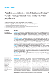 Possible association of the BRCA2 gene C5972T variant with gastric
