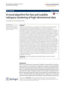 A novel algorithm for fast and scalable subspace clustering of high