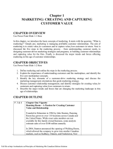 Chapter 1 MARKETING: CREATING AND CAPTURING CUSTOMER