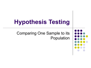 Hypothesis Testing - personal.kent.edu