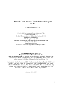 Swedish Clean Air and Climate Research Program SCAC