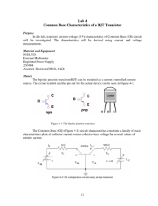 Lab 4 Common Base Characteristics of a BJT Transistor