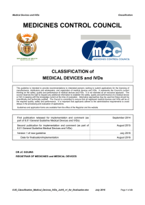 classification of medical devices and IVDs