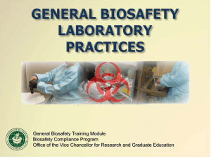 General Biosafety Training Module Biosafety Compliance Program